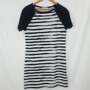 Michael Kors Striped Dress  Zippper Accents size S
